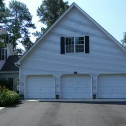 3-car garage attached to the sunroom of a home in Raleigh, NC