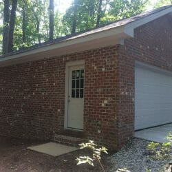 detached 1-story brick garage in Cary, NC